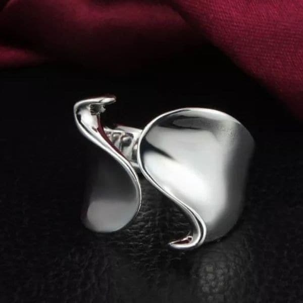 The Cut adjustable 925 modern statement ring - Thumbnail 4