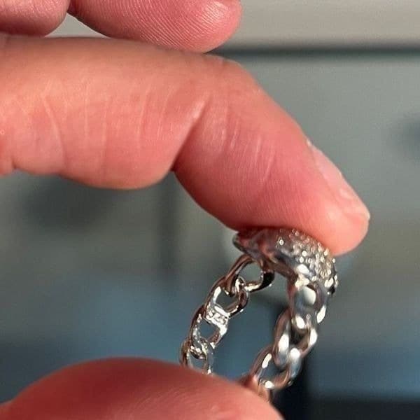 The Open Heart Ring adjustable link ring in 925 - Thumbnail 3