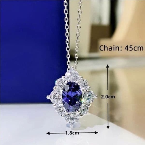 The Blue Palace Pendant Necklace in 925 and Cubic Zirconia - Thumbnail 3