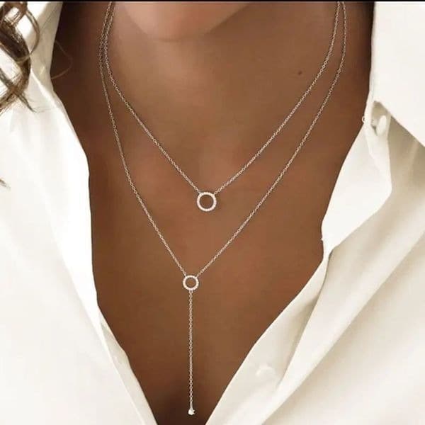 The Gotta Have it Delicate Lariat necklace with cubic zirconia in 925 silver - Thumbnail 7