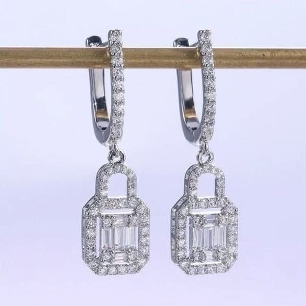 The Gatsby Earring drop in silver & zirconium drop earrings - Thumbnail 6