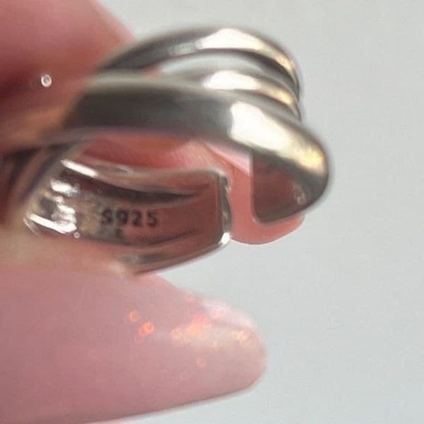 The Criss Cross Minimalist Ring adjustable in 925 silver - Thumbnail 6