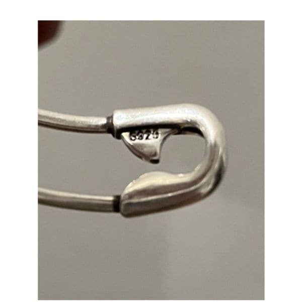 Best Seller! The Jumbo Safety Pin silver open bracelet - Thumbnail 4