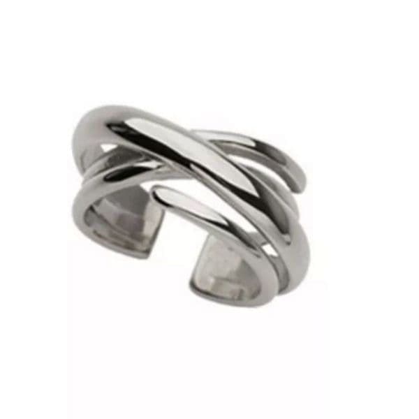 The Criss Cross Minimalist Ring adjustable in 925 silver - Thumbnail 3
