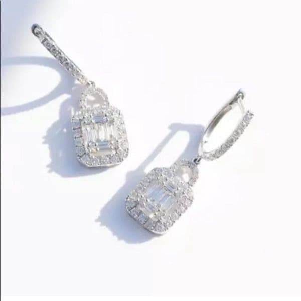 The Gatsby Earring drop in silver & zirconium drop earrings - Thumbnail 5