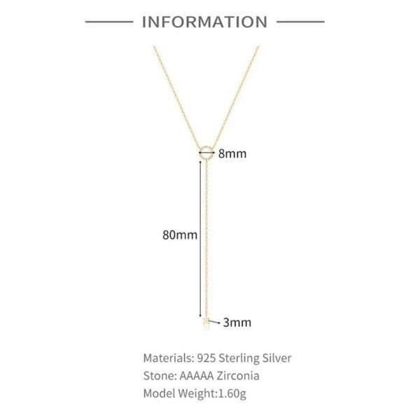 The Gotta Have it Delicate Lariat necklace with cubic zirconia in 925 silver - Thumbnail 6