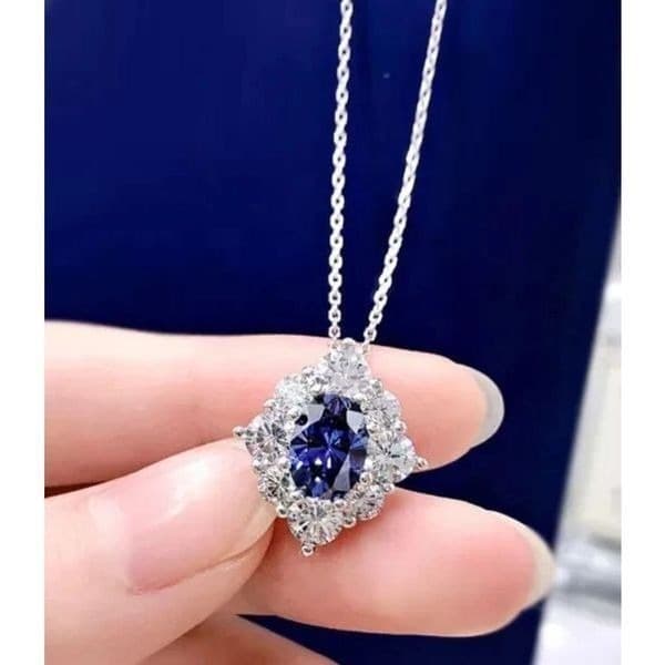 The Blue Palace Pendant Necklace in 925 and Cubic Zirconia - Image 1