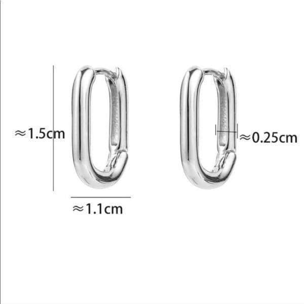 The Silver Geo Hoop. Dainty huggie earrings stamped 925 - Thumbnail 7