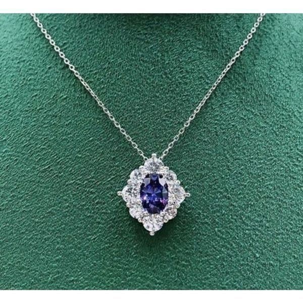 The Blue Palace Pendant Necklace in 925 and Cubic Zirconia - Thumbnail 7
