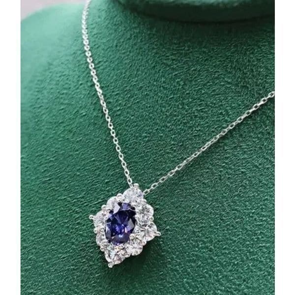 The Blue Palace Pendant Necklace in 925 and Cubic Zirconia - Thumbnail 6