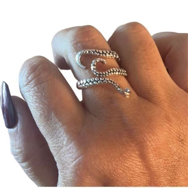 Octopus Ring adjustable in silver - Image 1