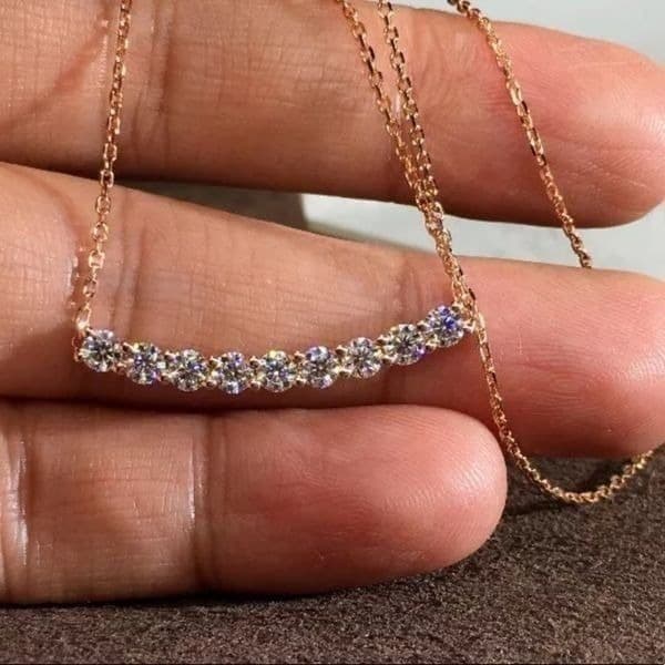 The Sweetest Rose Gold Plated Bar necklace - Thumbnail 4