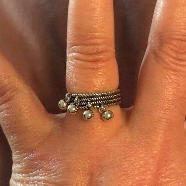 The bubble drop ring in 925 silver - Thumbnail 2