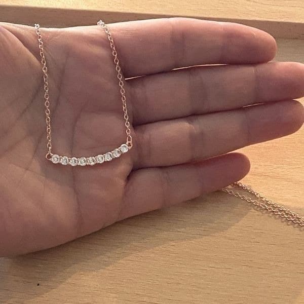 The Sweetest Rose Gold Plated Bar necklace - Thumbnail 2