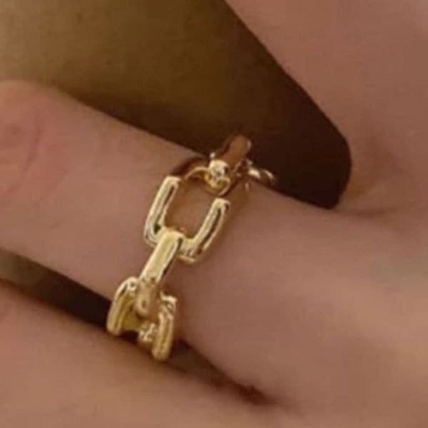 The 3D Geo Ring in 18k gold over 925 silver adjustable - Thumbnail 4