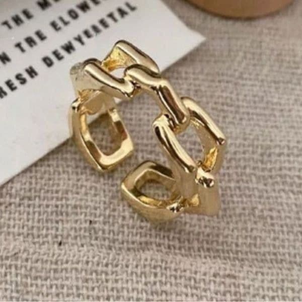 The 3D Geo Ring in 18k gold over 925 silver adjustable - Thumbnail 2