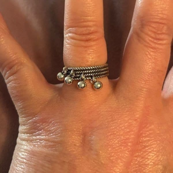 The bubble drop ring in 925 silver - Thumbnail 7