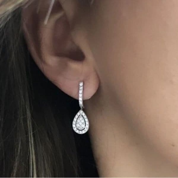 The Stately Dangle Tear Drop earrings in cubic zirconia - Thumbnail 2
