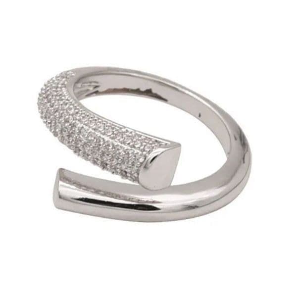 The Epic Bypass ring adjustable in 925 silver and cubic zirconia - Thumbnail 2