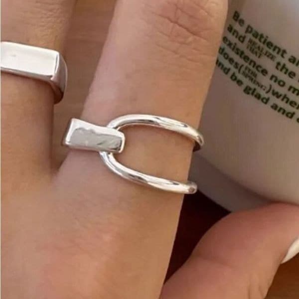The Art Deco Ring in 925 silver adjustable - Image 1