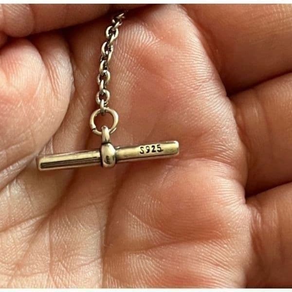 The Lock It Down Long silver necklace with lock and toggle closure - Thumbnail 4