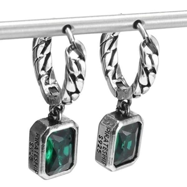 The Emerald Edge Earrings in 925 & cubic zirconia - Image 1