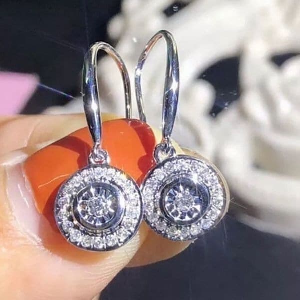 The Dazzling Dish 925 Silver cubic zirconia Drop earrings - Image 1