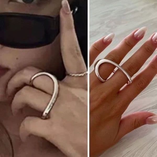 The Nike Two Finger Statement Ring in 925 silver - Image 1