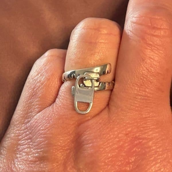 The Zip Me Up Adjustable Ring in 925 silver - Thumbnail 10