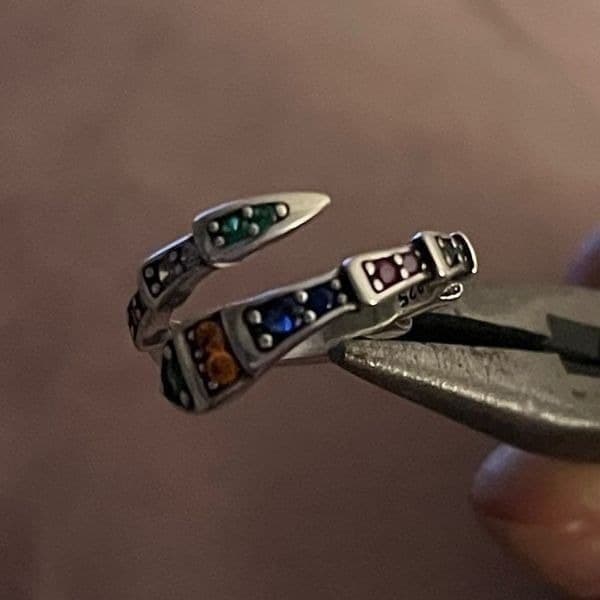 The Multi-Colored Serpent Ring in 925 silver - Thumbnail 7