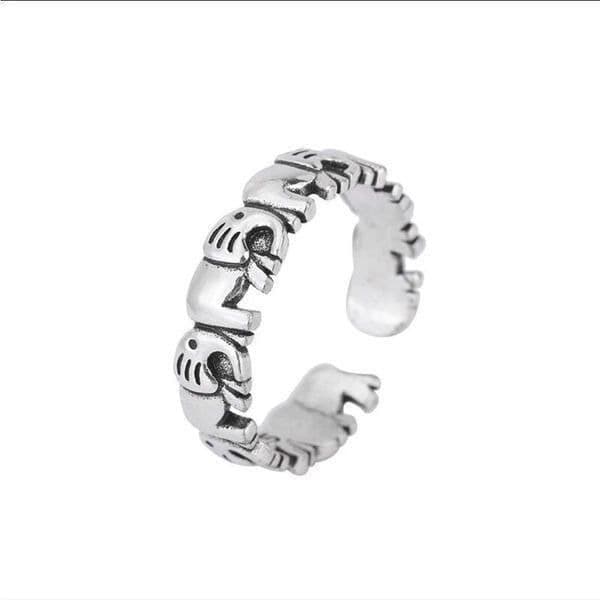 The Elephant Adjustable silver ring in 925 silver - Thumbnail 5