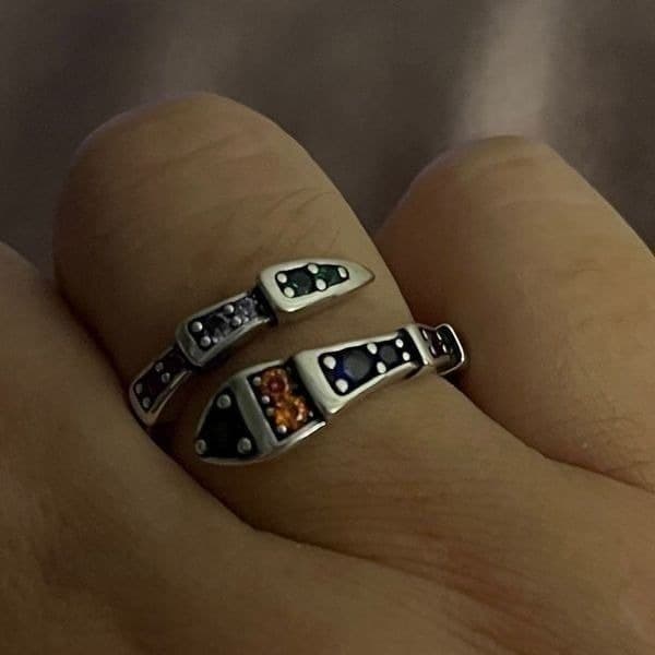 The Multi-Colored Serpent Ring in 925 silver - Thumbnail 6