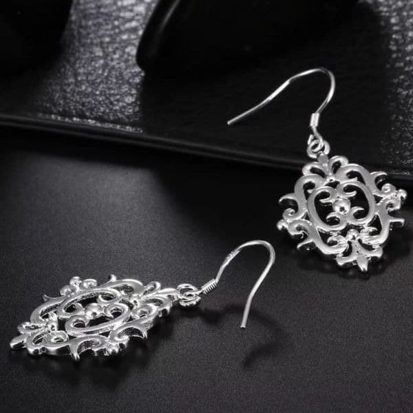 The Lacey Tibetan Silver drop abstract earrings - Thumbnail 2