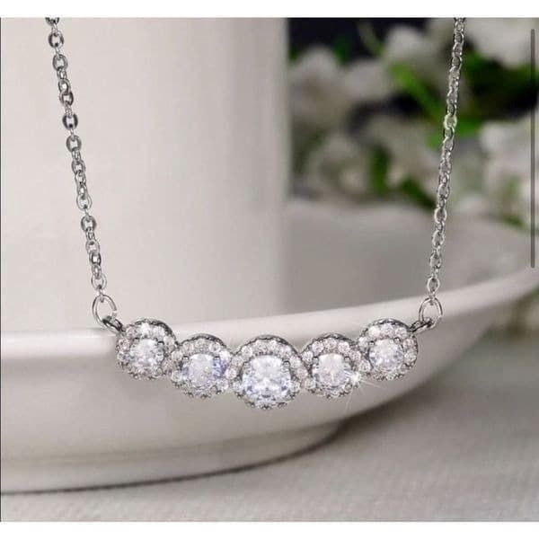 The Smith Cubic Zirconia and 925 Silver Pendants Necklace - Thumbnail 2