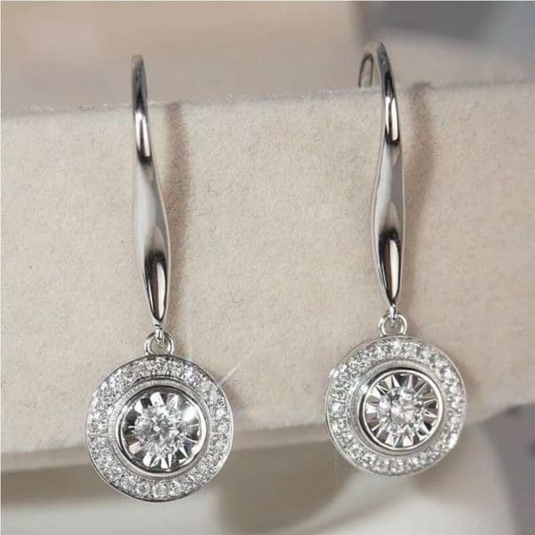 The Dazzling Dish 925 Silver cubic zirconia Drop earrings - Thumbnail 2