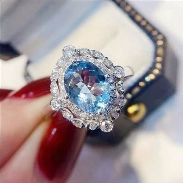 The Marina Statement Ring in Topaz and 925 sz 7 - Thumbnail 3
