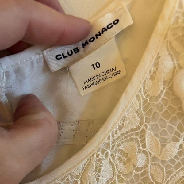 Club Monaco Mayara dress white lace 3d floral dress size 10 - Thumbnail 6