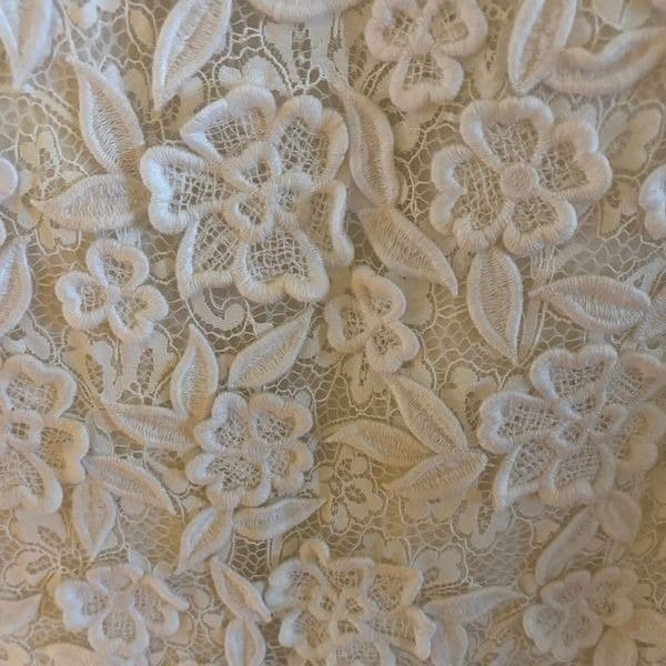 Club Monaco Mayara dress white lace 3d floral dress size 10 - Thumbnail 11