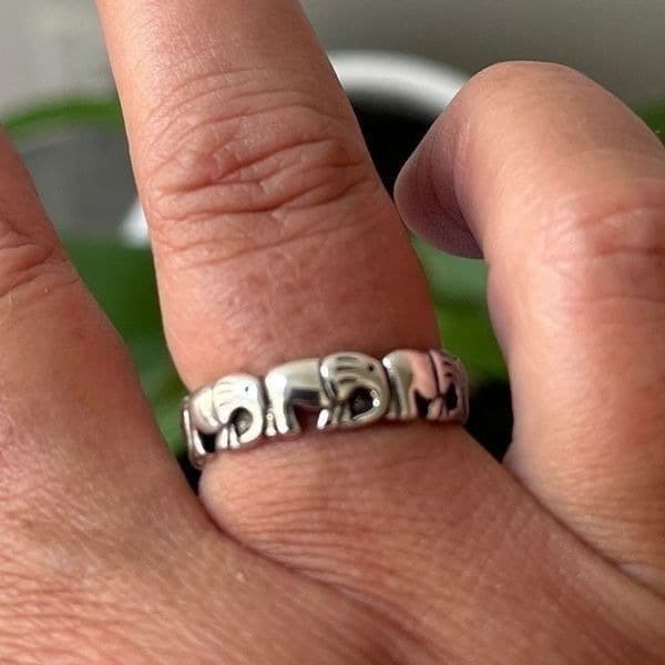 The Elephant Adjustable silver ring in 925 silver - Thumbnail 8