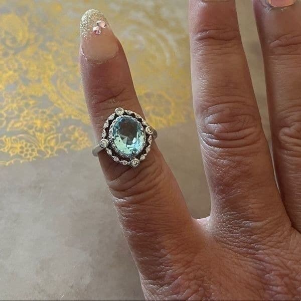 The Marina Statement Ring in Topaz and 925 sz 7 - Thumbnail 4