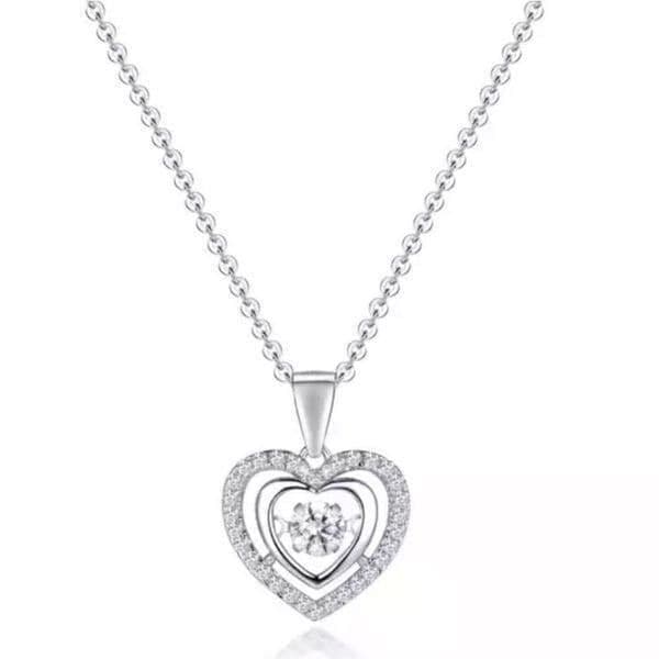 The Hearts Desire Pendant Necklace in silver and cubic zirconia - Thumbnail 5
