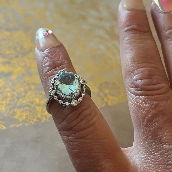 The Marina Statement Ring in Topaz and 925 sz 8 - Thumbnail 11