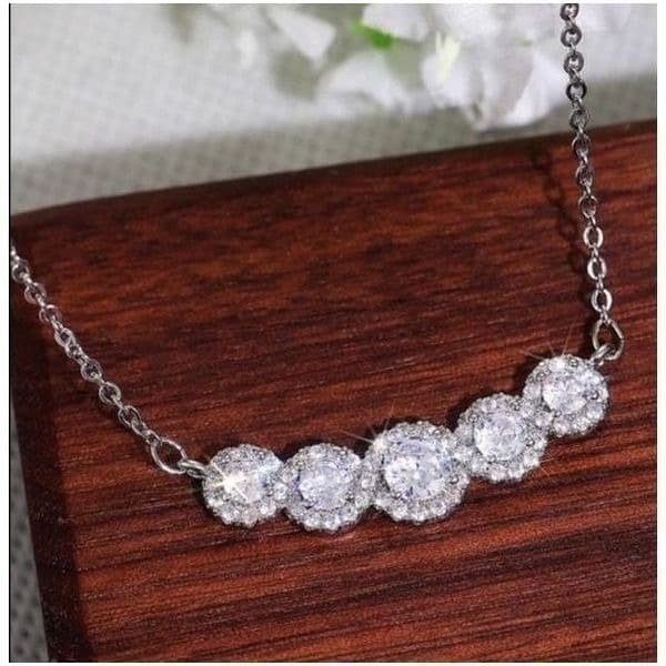 The Smith Cubic Zirconia and 925 Silver Pendants Necklace - Thumbnail 4