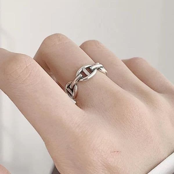 The Link Me Ring in silver 925 - Thumbnail 3