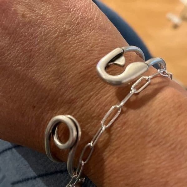 Best Seller! The Jumbo Safety Pin Bangle in 925 silver - Thumbnail 12