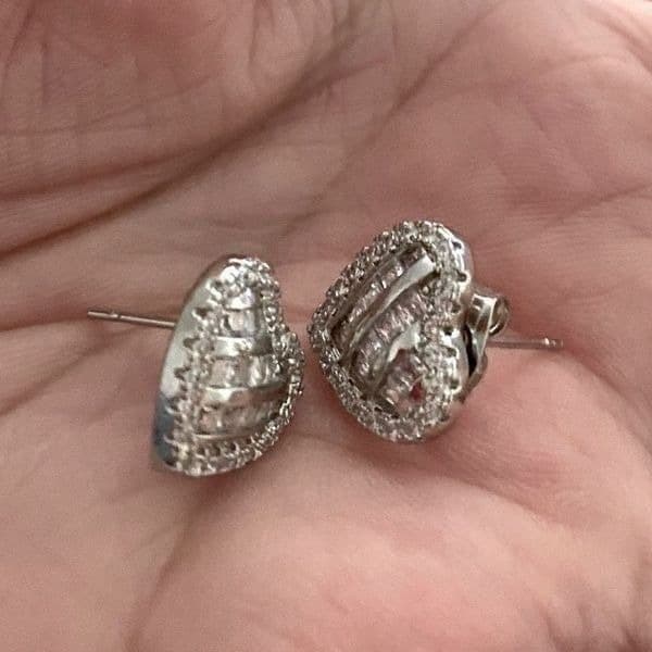 The Hearts Desire Gorgeous Stud Earrings 925 White Sapphire - Thumbnail 12