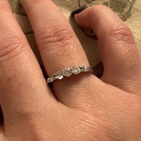 -The WithThese Rings 925 Silver Ring W/White Sapphire Set sz 6 - Thumbnail 4