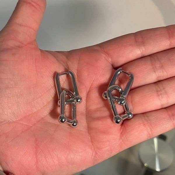 The U Link 2 in 1 Statement Drop Earring in 925 Silver - Thumbnail 8
