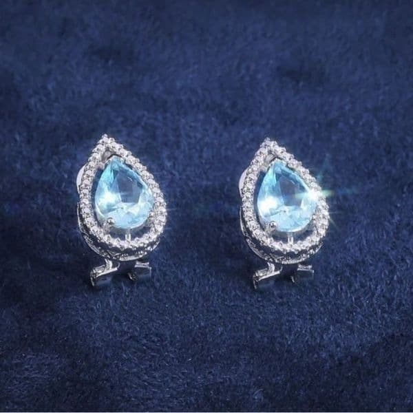 The Tear Drop earrings with hinge closure in 925 silver - Thumbnail 3