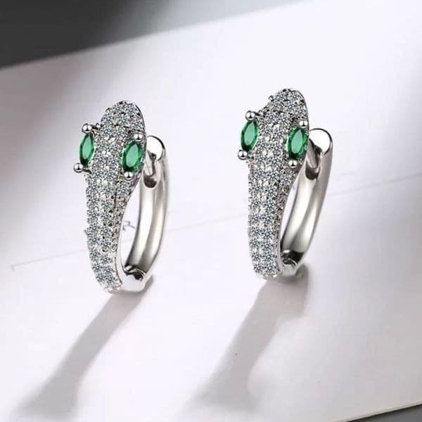 The Serpentine Earring in 925 and cubic zirconia - Thumbnail 2